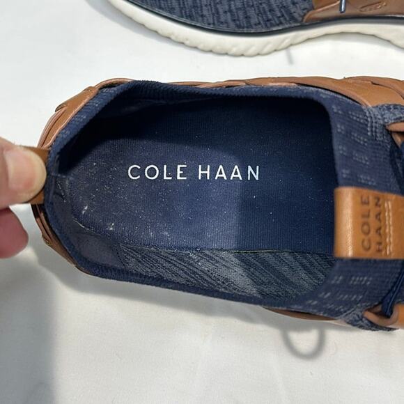 Cole Haan Mens Grandmotion Stitchlite Woven Navy Leather Sneaker Shoes - Size 11 - Picture 9 of 11